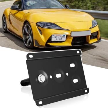 Imagem de Gancho de reboque para para-choque dianteiro Suporte de montagem para placa de licença sem broca Adaptador de orifício de realocador compatível com Toyota Supra GR 2020