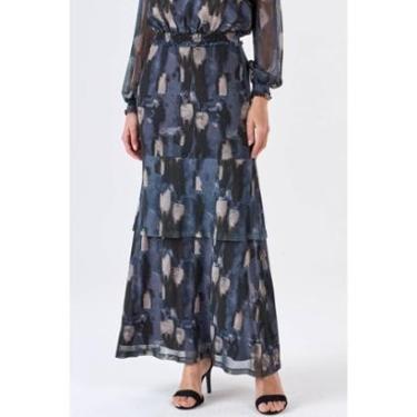 Imagem de Saia Longa PKS Tule Estampa Blue Stone-Feminino