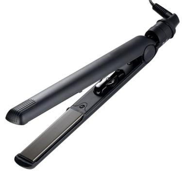 Imagem de Alisador de cabelo profissional de cerâmica de 2,5 cm, chapinha de titânio com tecnologia iônica, indicador de temperatura LED