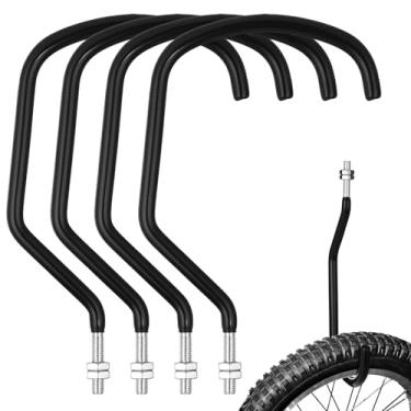 Imagem de Shimeyao Gancho de armazenamento de bicicleta com rosca de máquina com porca ganchos de bicicleta resistentes M10 x 1,5 gancho de rosqueamento para máquina gancho de bicicleta revestido de borracha