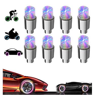 Imagem de YUERWOVER Pacote Com 8 Tampas De Válvula Led Para Pneus Carro, Rodas, Luzes Neon Bicicleta, Motocicleta, Pneu, Caminhão, Carrinho Golfe, Crianças, Homens, Mulheres (Colorido)