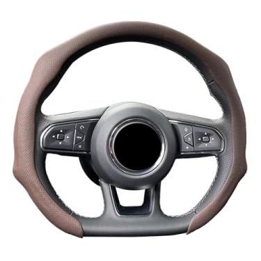 Imagem de ontto Capa de volante de carro tamanho padrão universal 36,8-38,1 cm, protetor de luva para volantes de couro perfurado respirável ventilado com aderência confortável para sedãs, SUVs, caminhões, vans
