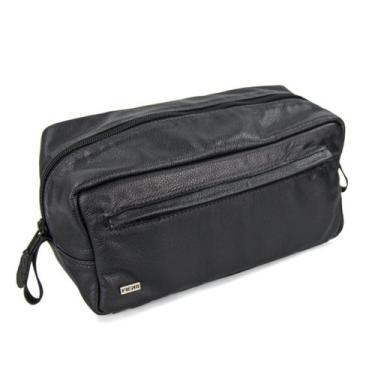 Imagem de Necessaire Trip em couro legítimo impermeável - Fiero, Preto, UN