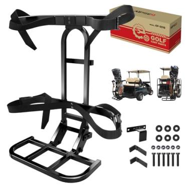 Imagem de AIPSET Suporte de bolsa de assento traseiro para carrinho de golfe, sem necessidade de perfuração, suporte universal compatível com EZGO Club Car Yamaha com barra de apoio do banco traseiro (ajuste