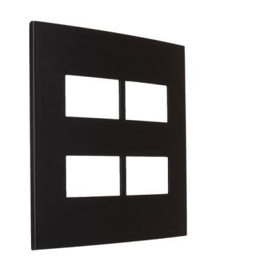 Imagem de Placa 4x4 4 Posto Separados Preta Fosca Clean Margirius, Preta