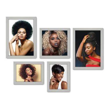Imagem de Kit Com 5 Quadros Decorativos - Salão de Beleza - Cabelos Afros - 176k