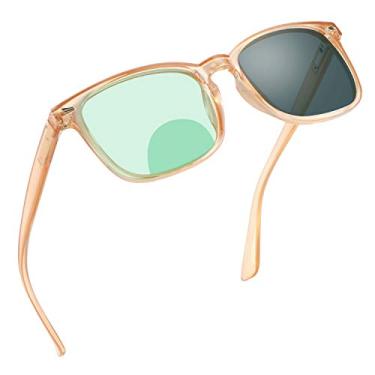 Imagem de Óculos de leitura bifocais, óculos de sol cinza fotocromático, ampliação de 0,00/+1,00 para homens/mulheres, Cinza champanhe 8082, 1 Count (Pack of 1)