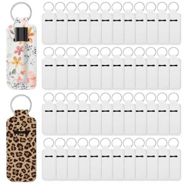 Imagem de 50 peças de suporte de batom de sublimação em branco neoprene em branco porta-batom chaveiro viagem para mulheres chaveiro faça você mesmo
