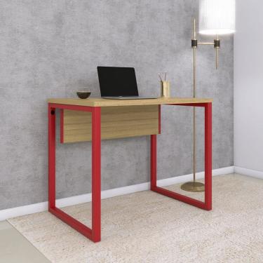 Imagem de Mesa para Escritório Industrial 90cm Pe25 Samba/Vermelho