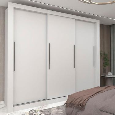 Imagem de Guarda-roupas Casal 3 Portas 100% Mdf Milão Yescasa Branco
