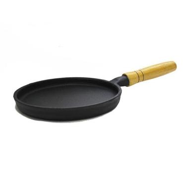 Imagem de Tapioqueira Ferro Fundido 19Cm Chapa Bifeteira Cabo De Madeira