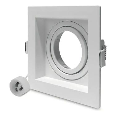 Imagem de 2X Spot Embutir Recuado Quadrado Dicroica Mr16 Pix Branco