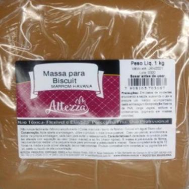 Imagem de Massa Para Biscuit MARROM 1kg Iniciante ao Profissional Para Artesanat