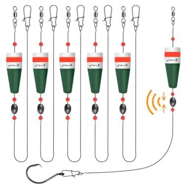 Imagem de Dovesun Rolhas de pesca pesadas de rolha de estourar boias de pesca rolhas de estourar rolhas para água salgada água doce verde boia comprimento 7,6 cm e flutuabilidade - 28 g x 5 peças