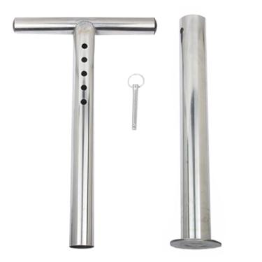 Imagem de Aymzbd Kettlebell lidar com barra de kettlebell para placas de peso barra de sino ajustável para levantamento de peso ginásio saco musculação interior