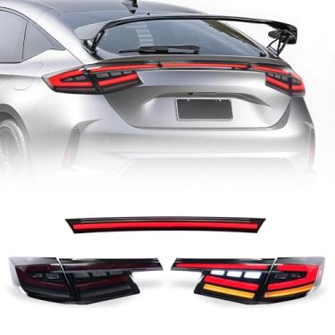 Imagem de Archaic Luzes traseiras para 2022-2025 Civic Hatchback Type-R FL1 FL2 FL4 FL5, montagem de luzes traseiras para Civic de 11ª geração com animação DRL/seta sequencial, par