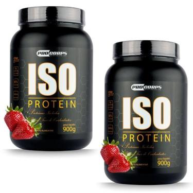Imagem de Combo 2 Whey Iso Protein 900g Isolado Premium - Pro Corps, Morango