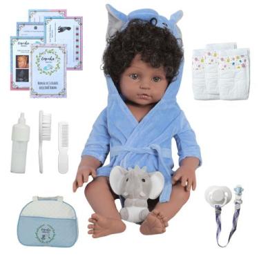 Imagem de Bebê Reborn de Silicone Príncipe Menino Realista Com Bolsa - Cegonha R