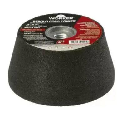 Imagem de Rebolo Copo Cônico 4 Pol. Grão 60 - Worker