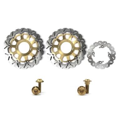 Imagem de Arashi Discos de freio dianteiros traseiros rotores com parafusos de montagem para Honda CBR929RR 2000-2001, CBR954RR 2002-2003, peças de acessórios de substituição de motocicleta