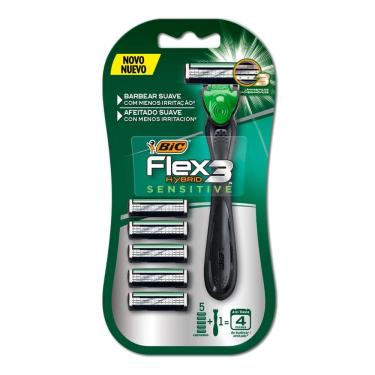 Imagem de Barbeador descartável Flex3 recarregável + 5 lâminas Bic