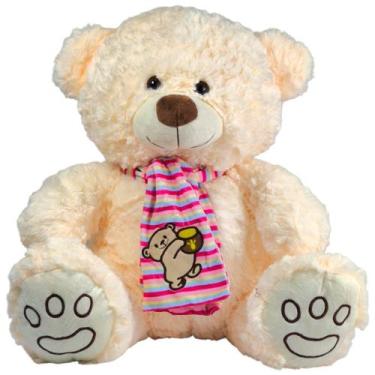 Imagem de Urso de Pelúcia Grande Com Cachecol de Luxo Lindo Amor Fofo - Sunn Toy