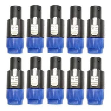 Imagem de Conector Plug Speakon Tipo Neutrik 4 Polos Macho Mxt 10 Unid - Mxt Aud