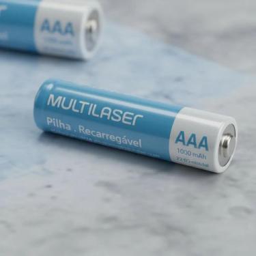 Imagem de Pilhas recarregaveis aaa (1000mah) 2 un cb051 - MULTILASER