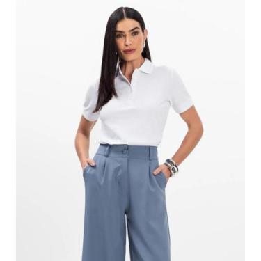 Imagem de Polo Feminina Piquet Básica Select Branco, GG, Branco