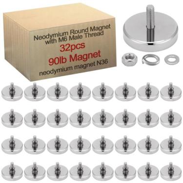 Imagem de Ímã de montagem Flutesan 32 peças de neodímio 40 kg Rosca M6