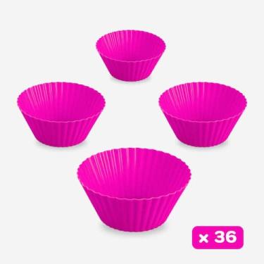 Imagem de Kit com 36 Forminhas de Silicone Premium Cupcake  BPA Free, Antiaderen