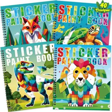 Imagem de Adesivos Paint Books 90shine Crafts para crianças de 4 a 8 anos, 4 uni