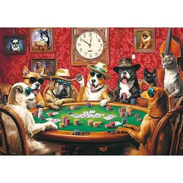 Imagem de Puzzle MAXZN Funny Dogs Playing Poker 2000 peças para adultos