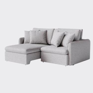 Imagem de Sofá Áustria Retrátil e Reclinável 2,00m em Linho Cinza Mesclado - Hom