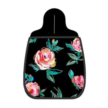 Imagem de Lixeira De Carro Organizador Lixinhocar Aquarela Floral Rosa Preto