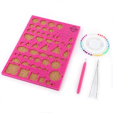 Imagem de HEEPDD Kit de Quilling de Papel, 4 Cores Ferramentas de Ferramentas de Quilling Artesanato de Papel de Supplies Incluem Modelos de Tweezer Pinos de Caneta Com Fenda Materiais Feitos à Mão Materiais Artesanais (Rose Red)