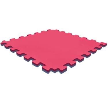 Imagem de Kit Tapete Tatame EVA 4 unidades 100x100x4cm 40mm Dupla Face Azul e Vermelho