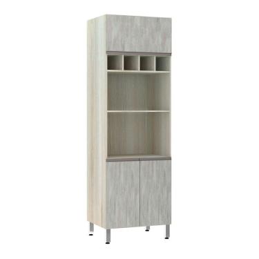 Imagem de Paneleiro 70 Cm Duplo Nicho Luci Legno Crema Com Concreto