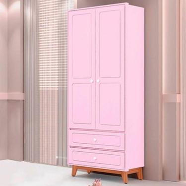 Imagem de Guarda-roupa Infantil Kevin 2 Portas 2 Gavetas Mdf Tuboarte Rosa