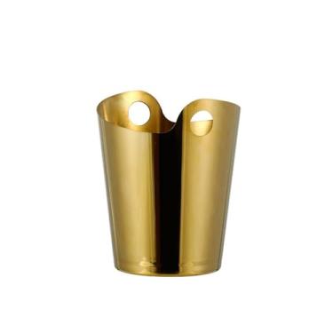 Imagem de baldes de gelo Balde de gelo em aço inoxidável com alça para transporte, ideal para vinho, champanhe, cerveja, karaokê, clubes, bares e festas(Gold)