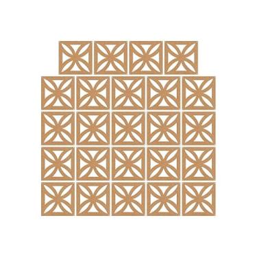 Imagem de Kit Placas Divisórias De Ambientes Cobogó 29x29 Mdf Sala Quarto Cozinha Decoração Casa Moderna (Kit 24 Placas Cobogó)