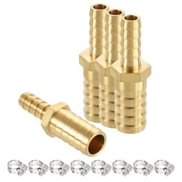 Imagem de HARFINGTON 4 peças de encaixe de farpa de latão de 5/20.3 cm a 1/5.1 cm com braçadeira de latão, reparador de metal para impressão 3D, compressor de ar, máquina CNC, matrizes