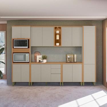 Imagem de Cozinha Completa 6 Peças Com Torre Quente E Paneleiro Allure Jequitibá-gris Fosco