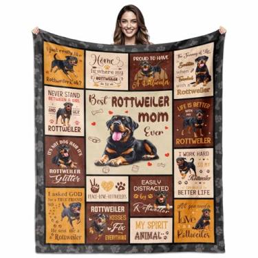 Imagem de Paoeyty Presentes Rottweiler para mulheres, cobertor Rottweilers Mom 152 x 127 cm, decoração de cachorro Rottweilers para amantes de Rottweiler, presentes