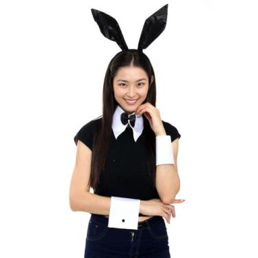 Imagem de Kit Coelhinha Fantasia de Páscoa Adulto Acessórios Com 4 Peças - Abrak