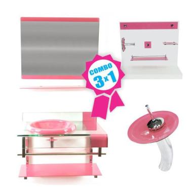 Imagem de Combo 3 em 1 - Gabinete 70cm Turquia + Torneira Ibiza + Kit Banheiro J