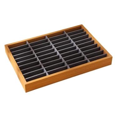 Imagem de APLVFFZH Bandeja Expositora de Joias, Porta-pulseiras, Retangular, de Madeira, Organizador Portátil para Mães, Namoradas E Filhas, Cinza