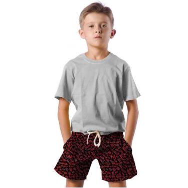 Imagem de Shorts Infantil Bermuda Calção Praia Verão Risada Hahaha Risos 411 - S
