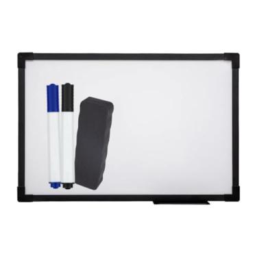 Imagem de Lousa Quadro Branco com Moldura MDF Preta 120x80 + 2 Marcadores 1 Apagador