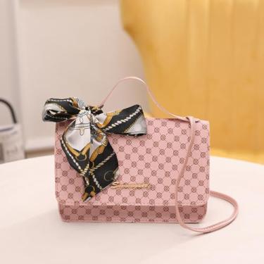 Imagem de Bolsas transversais femininas acolchoadas com bloqueio de grão torcido e alça de ombro removível de capacidade média, rosa, Rosa